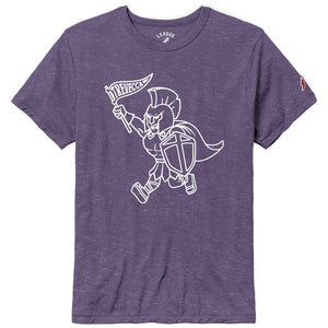 Victory Falls Tee w/Vintage Trojan Logo, Heather New Puple