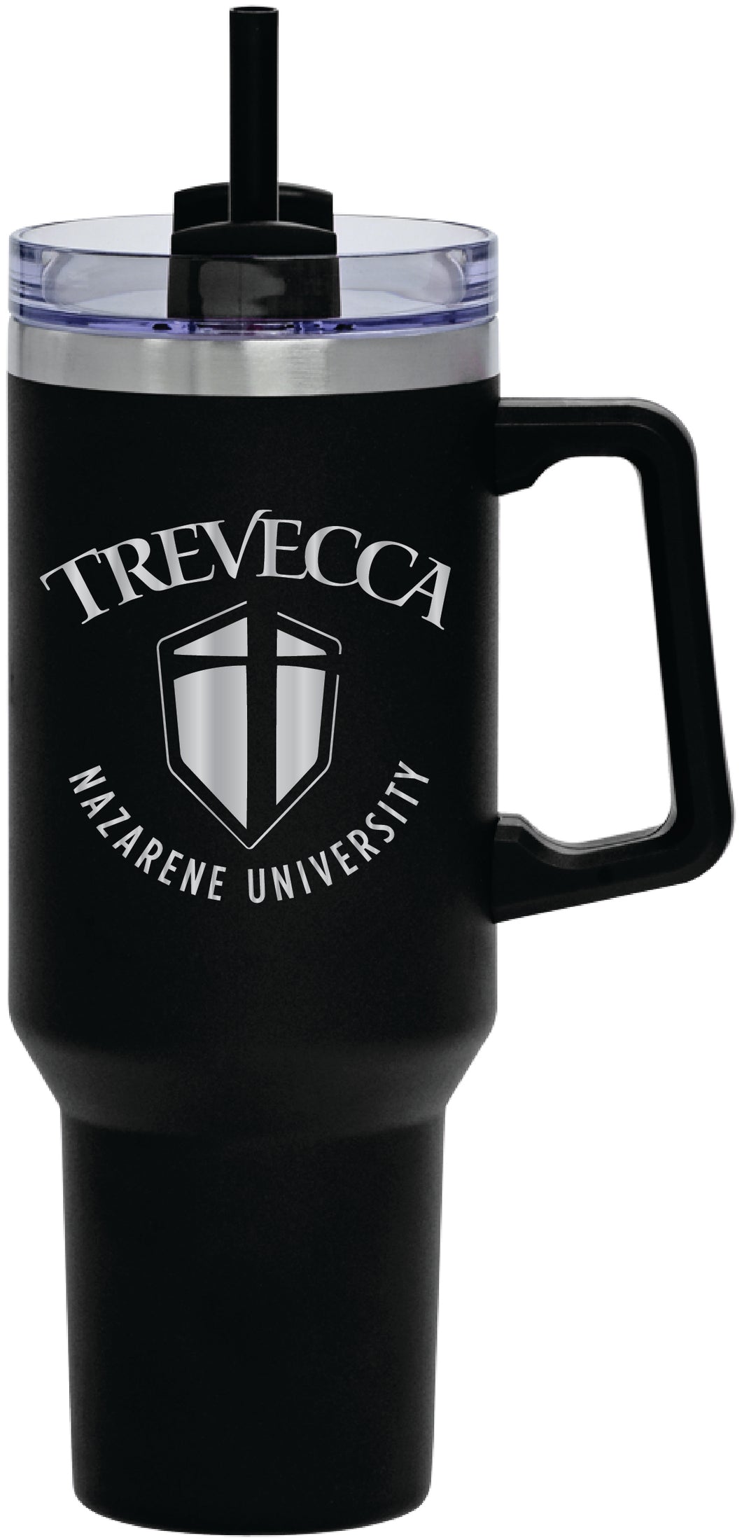 40oz. Handled Stainless Steel Travel Mug, Black