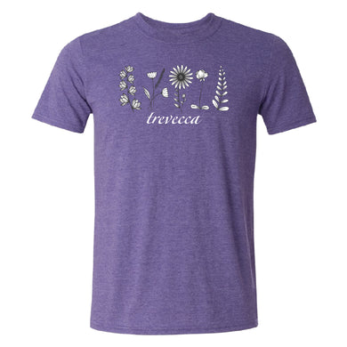 Althea Plants Shot Sleeve Tee, Heather Purple (F23)