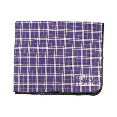 Flannel Blanket, Purple/White Plaid (F22)